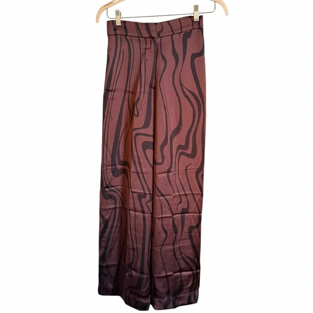 House of Harlow 1960 Wide-Leg Brown Marble Print Pants Set Women’s Size Small - Picture 4 of 8
